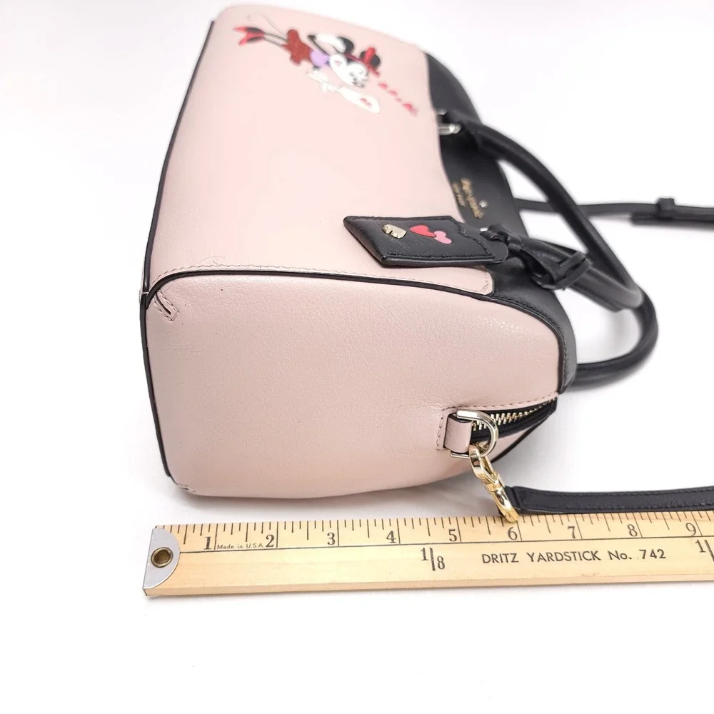 Kate Spade Disney Minnie Mouse Satchel‎ Crossbody Bag Black Pink Leather K4760